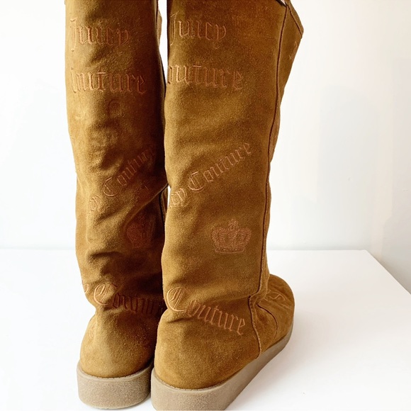 SZ 10 Juicy Couture Knee Boots Tan - Picture 3 of 6